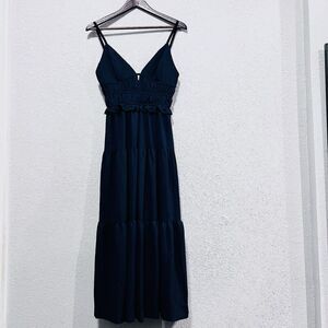 En Saison Blue Sleeveless Tiered Sleeveless Ruffled Dress Size Small Cocktail